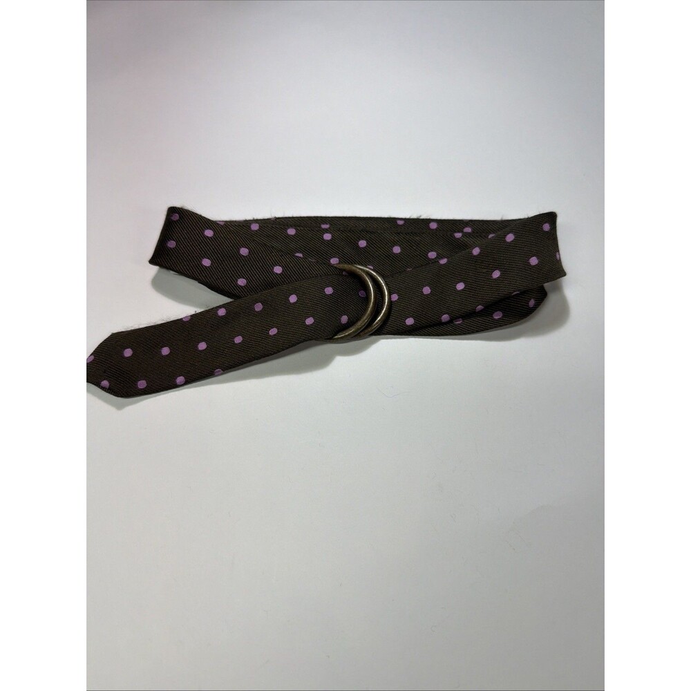 JCrew Women’s Brown Pink Poles Dot Silk Belt Size S/M 42”